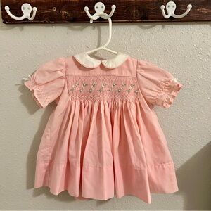 Adorable Vintage Baby Girls Pink Dress Size 12M